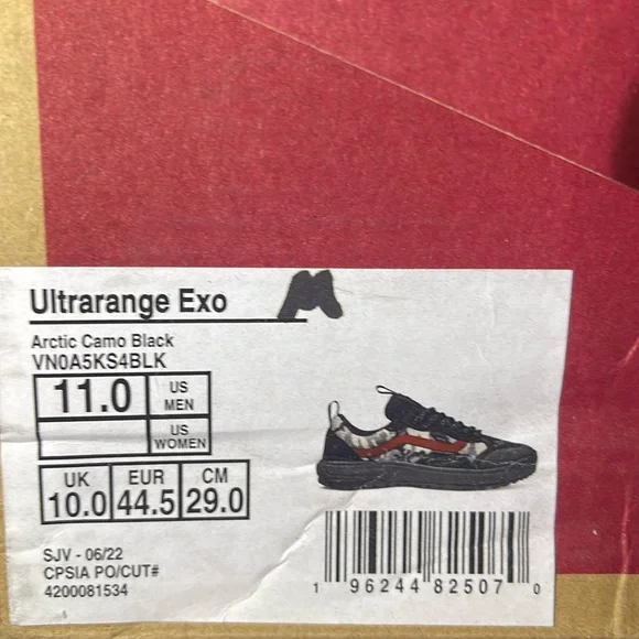 Vans Men’s Ultrarange Exo
Arctic Camo Black
VN0A5KS4BLK
Sneakers - Picture 16 of 16